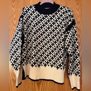 Black and Cream Women's Sweater